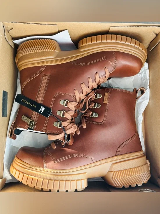 Sorel Ona Ave Lace Waterproof Leather Boots NWT Size 9 - Picture 5 of 6